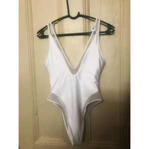 Mesh-Insert One-Piece Swimsuit